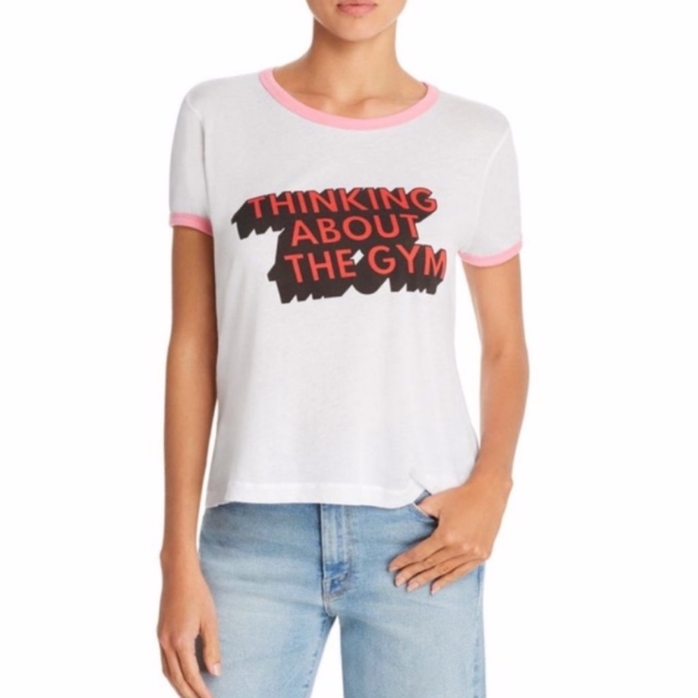 NWT WILDFOX Thinking About the Gym Tee Shirt Size M